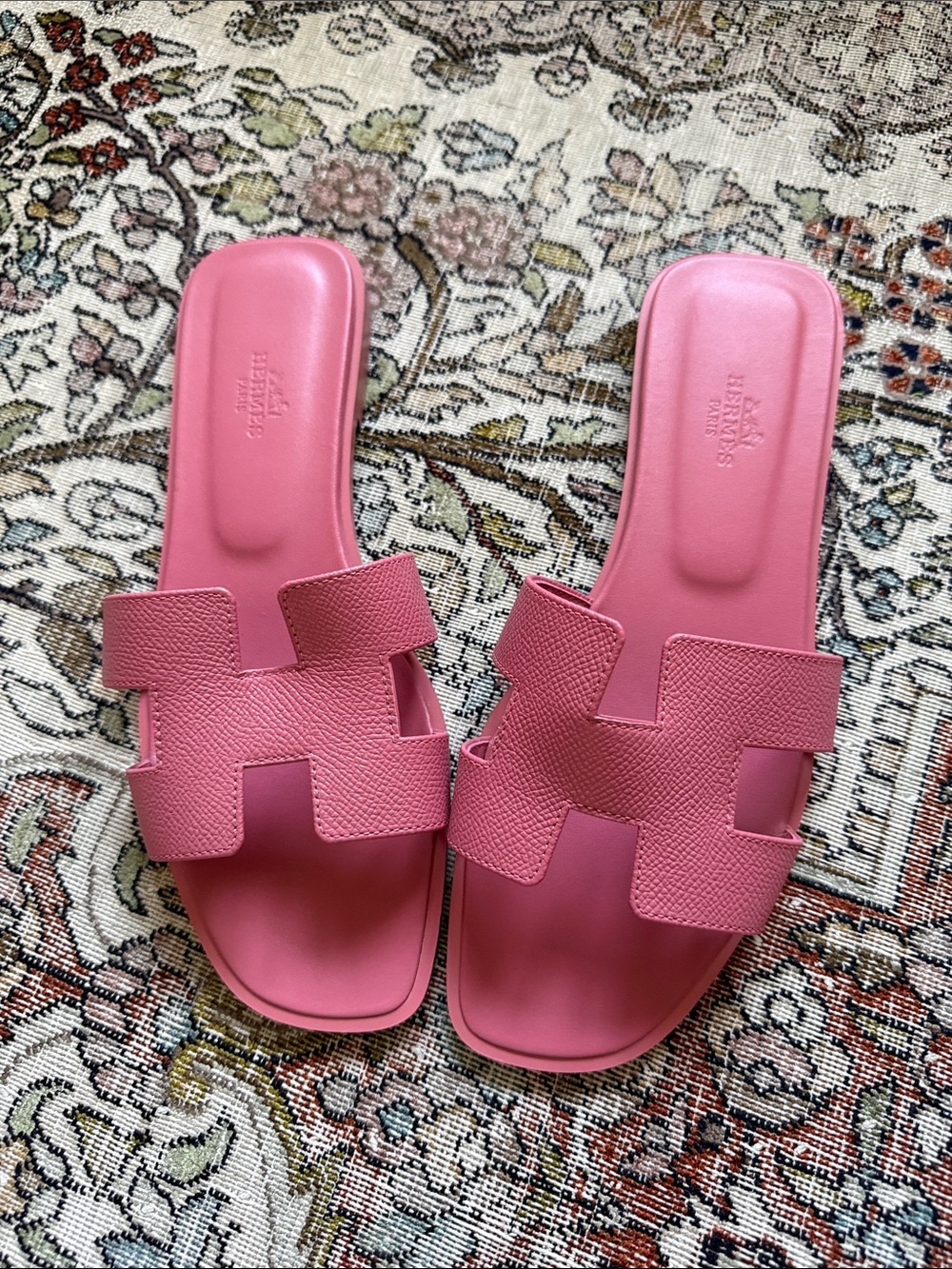 Hermes Pink Oran Signature Slide Sandals 39 - Picture 4 of 4